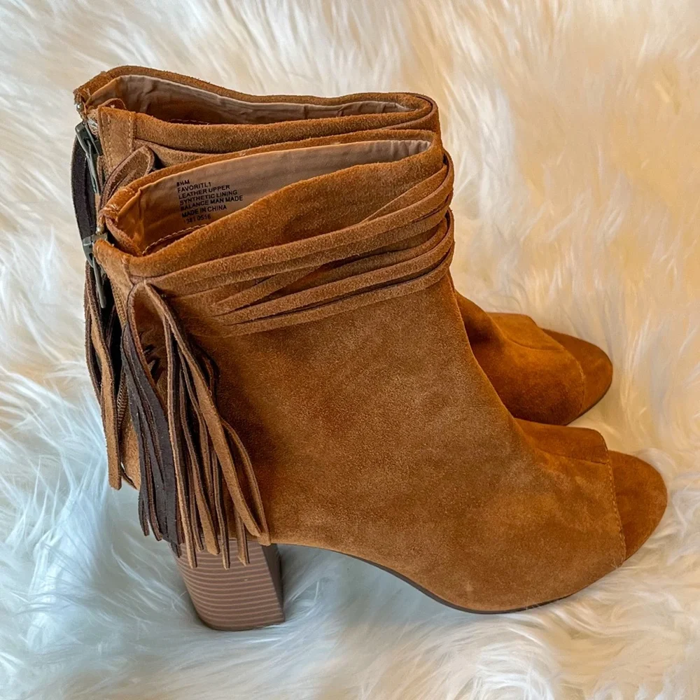 Suede & Fringe Booties by Nine West - Size 8.5 M - Picture 3 of 6